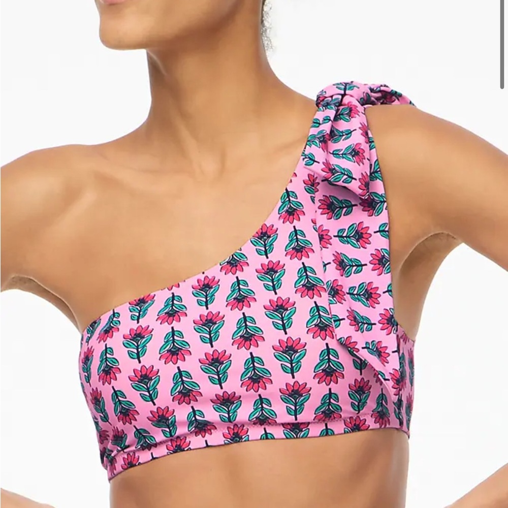NWT J. Crew Factory One Shoulder Bow Bikini Top
